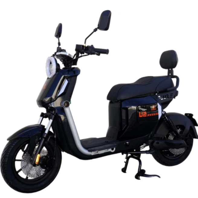 U002A Moped Style Two Seater E-Bike black