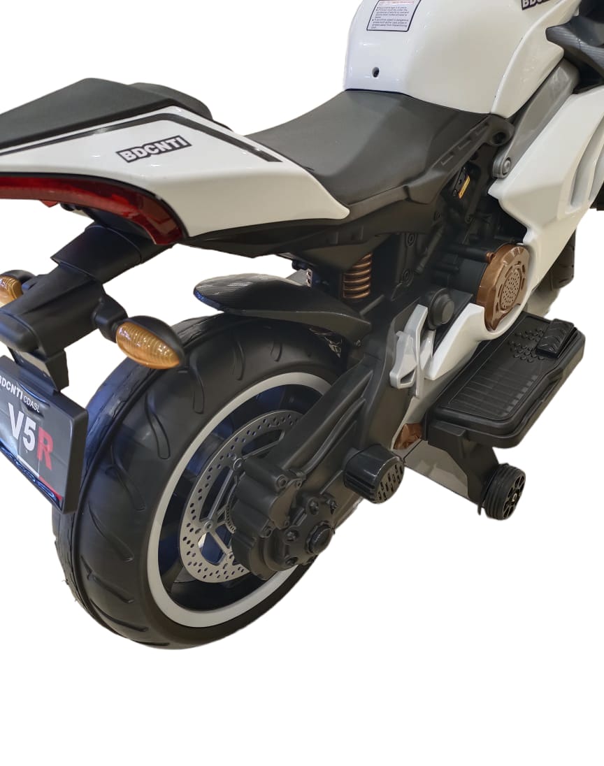 V5R Baby Electric Motor Bike-White, Rear Tire