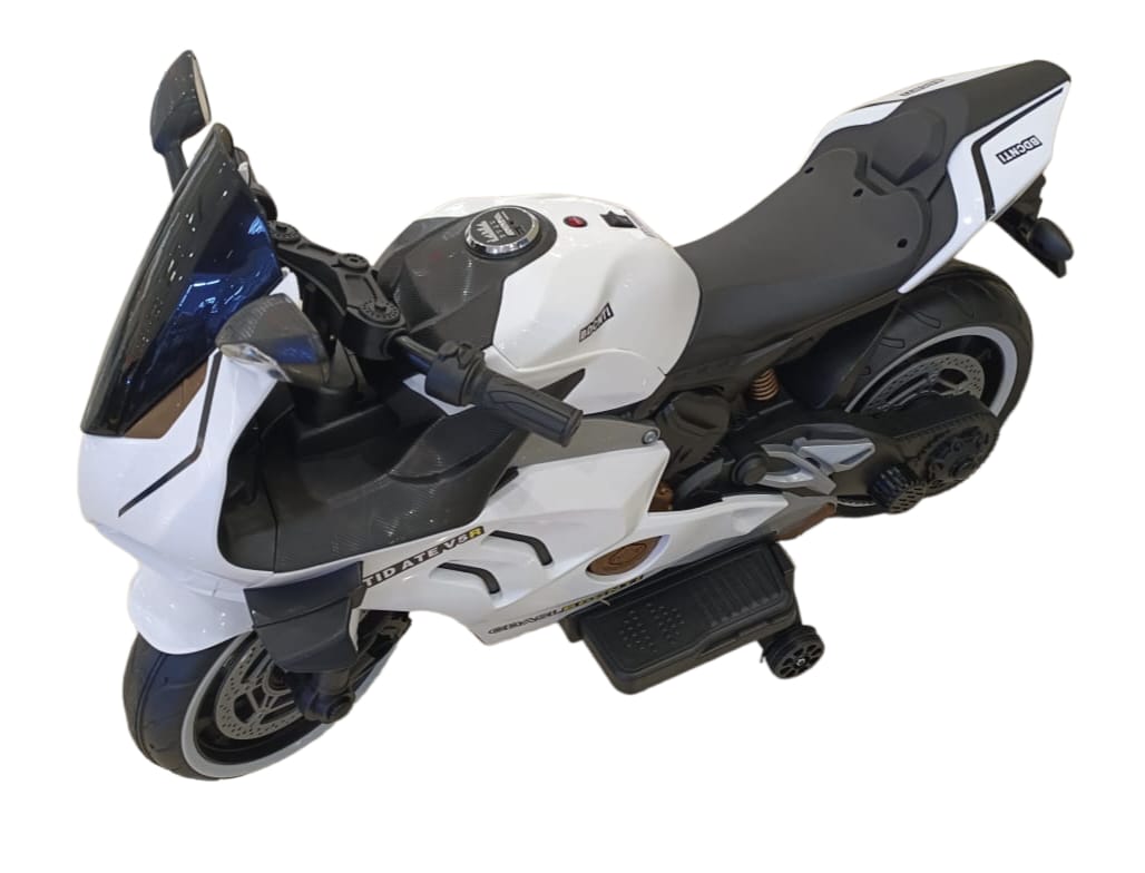 V5R Baby Electric motor Bike-White, Left Side View