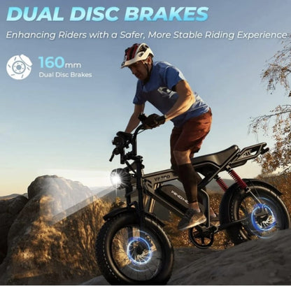 V8 Pro E-bike dual disc brakes 