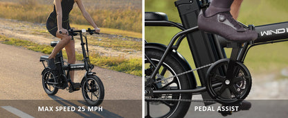WindHorse W2A pedal assist electric bike with 630W peak motor