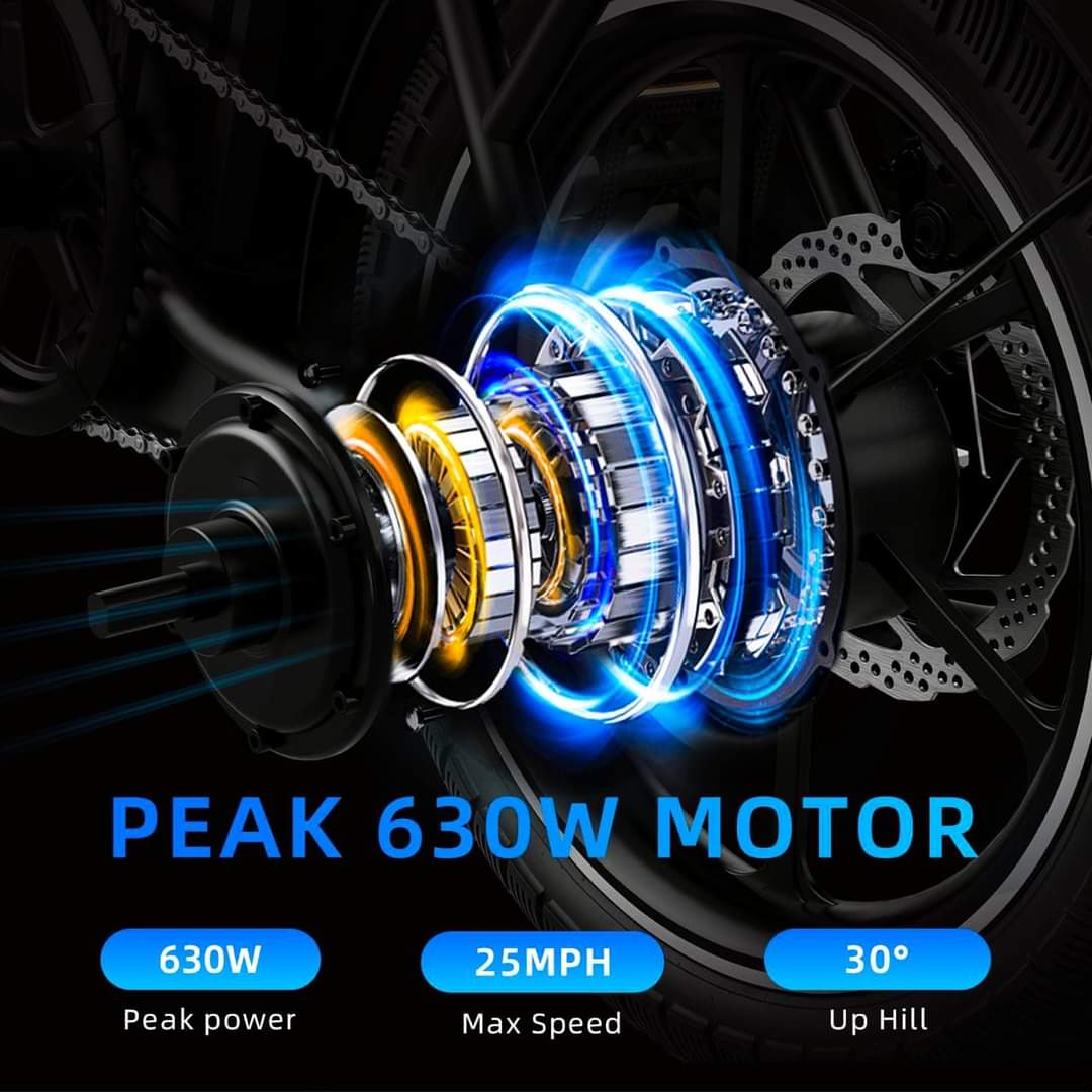 WindHorse W2A 630W peak brushless rear motor performance illustration