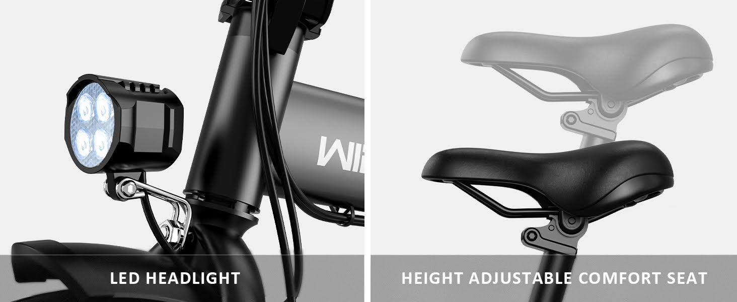 WindHorse W2A LED headlight and adjustable comfort seat