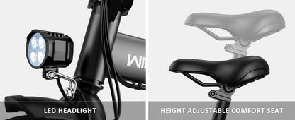 WindHorse W2A LED headlight and adjustable comfort seat