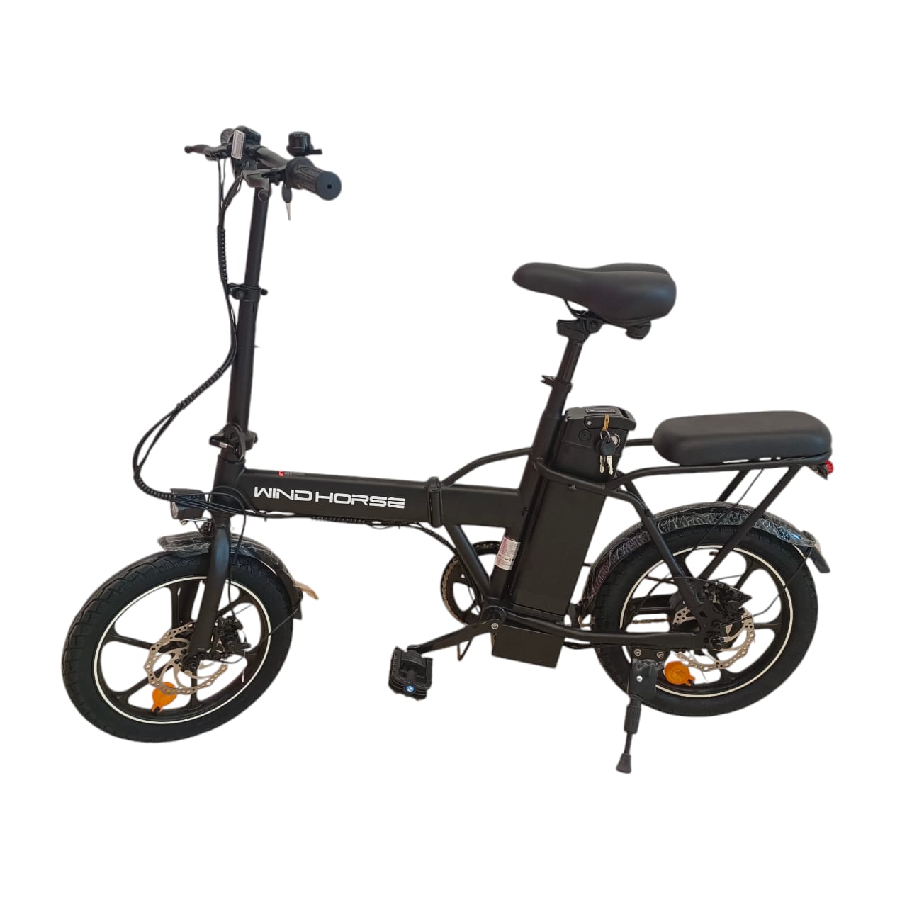 WindHorse W2A foldable electric bike side profile with detachable battery