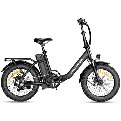 WindHorse W4B black foldable pedal assisted fat tire hybrid e-bike