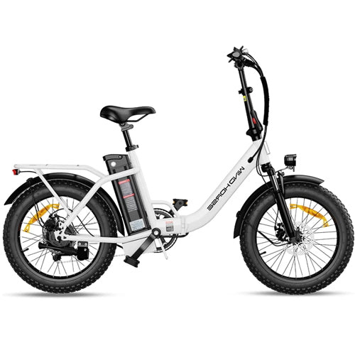 WindHorse W4B white pedal assisted fat tire e-bike side view