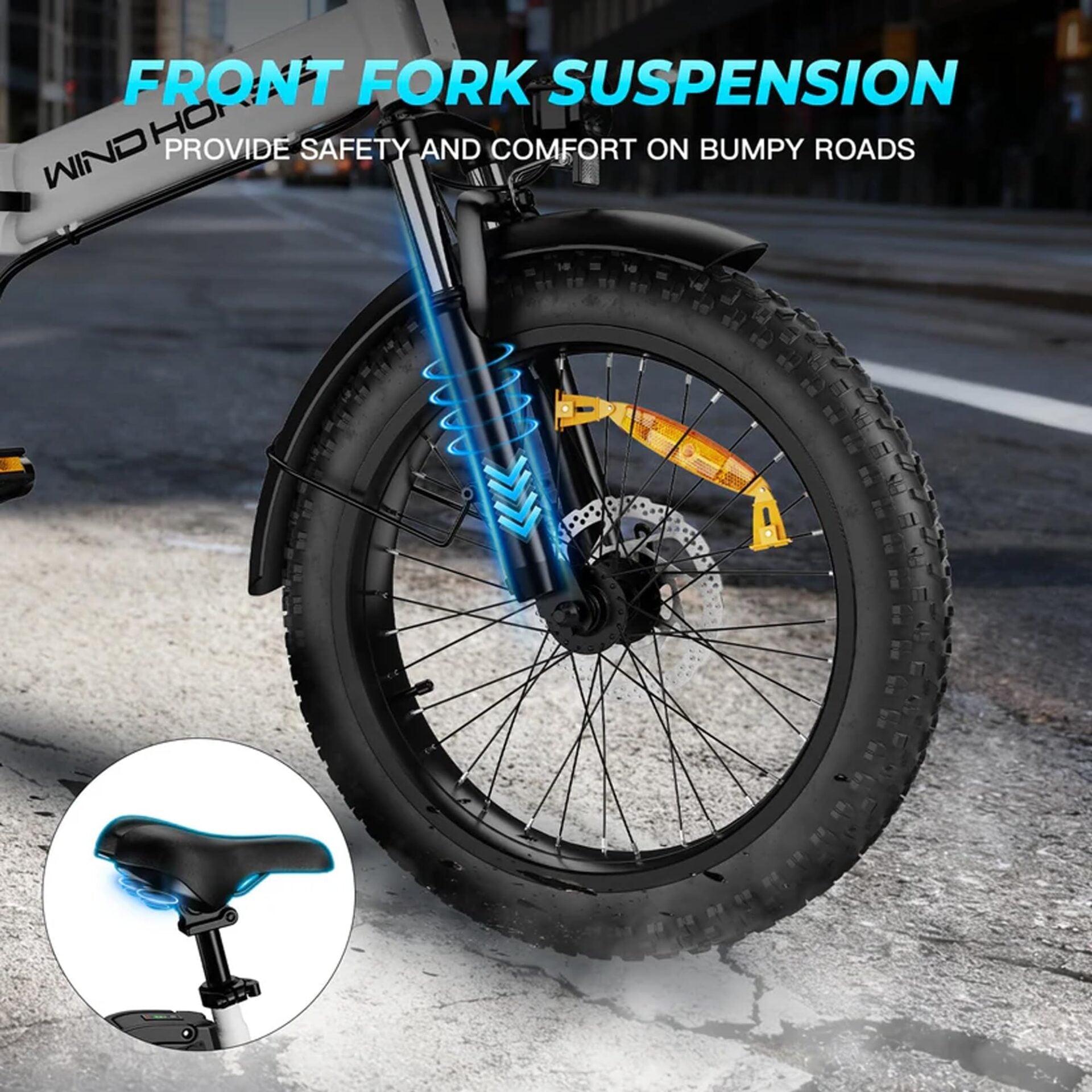WindHorse W4A fat tire electric bike with front fork suspension