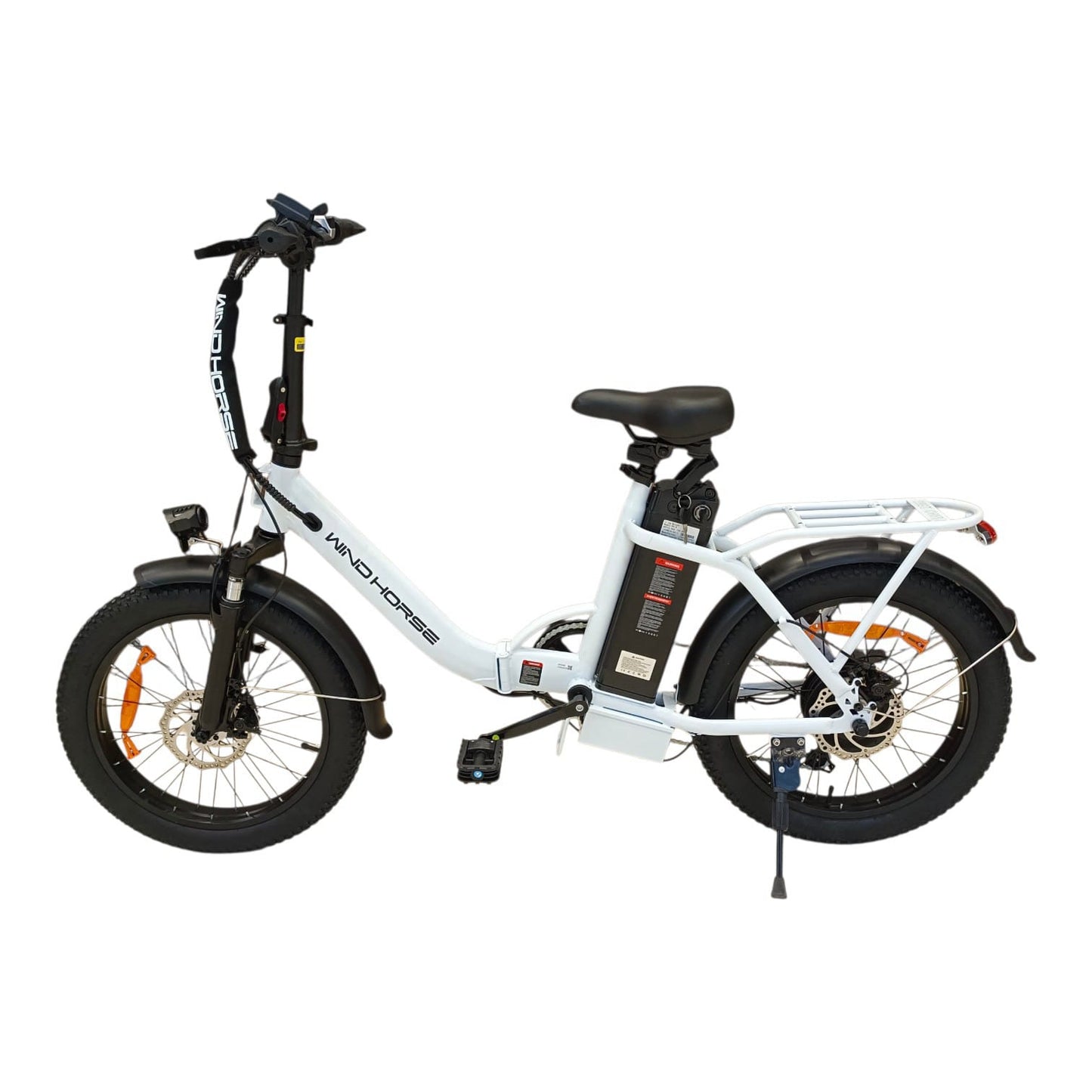 WindHorse W4B foldable hybrid e-bike with fat tires and rear rack