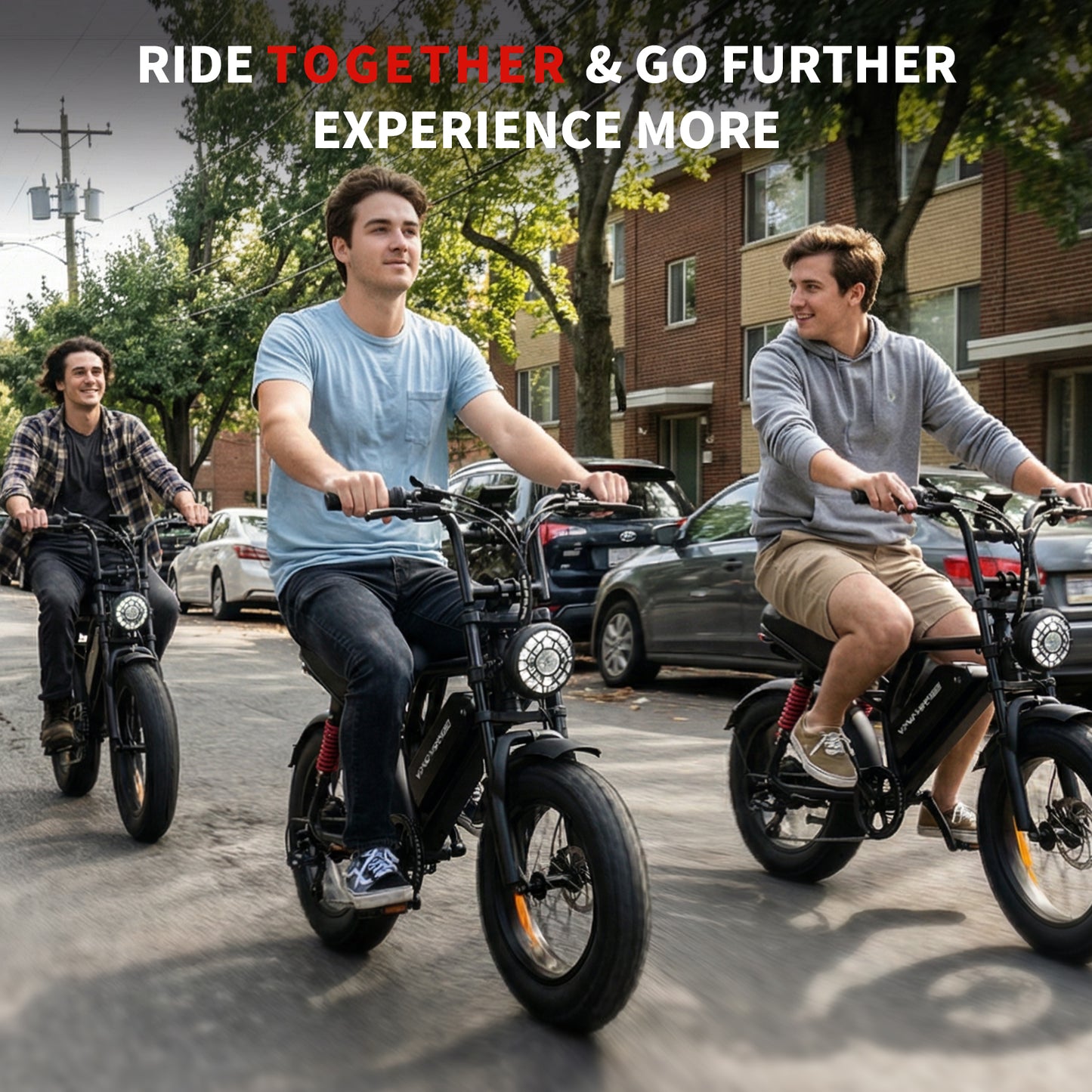 WindHorse V8 Mini fat tire hybrid e-bikes for group recreational and urban riding