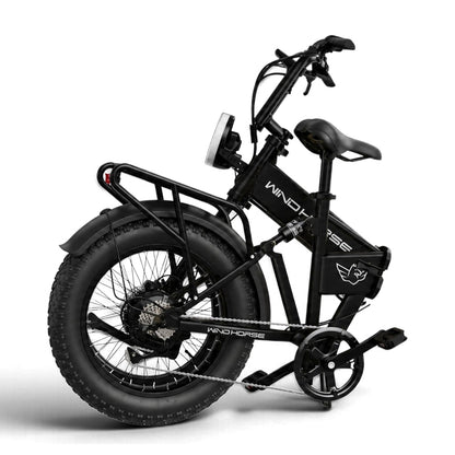 WindHorse WO Pro electric folding fat tire bike in compact folded position