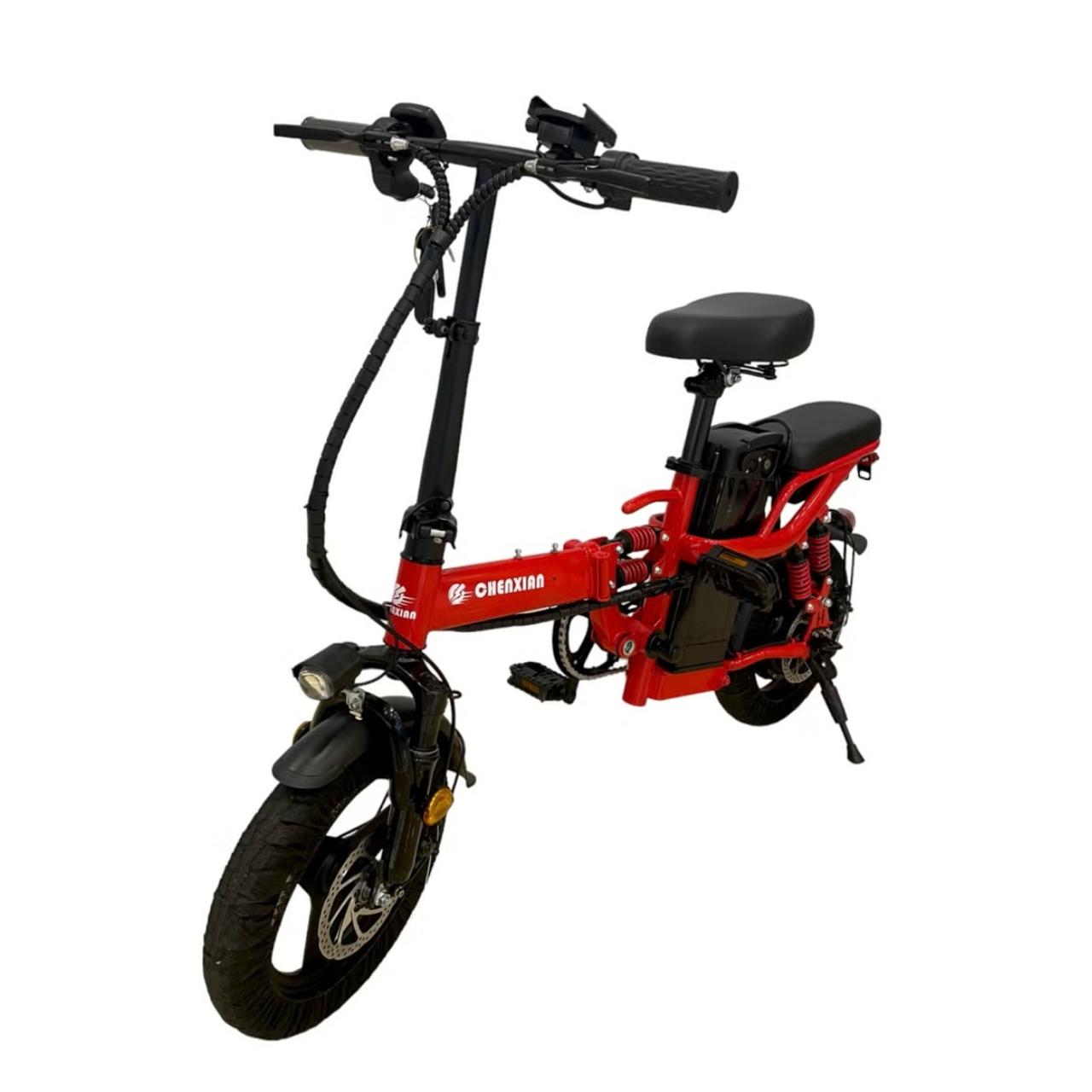 Two Seater Folding E-Bike with Pedals & Detachable Battery