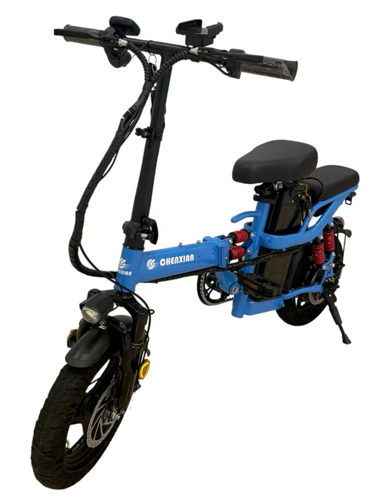 Two Seater Folding E-Bike with Pedals & Detachable Battery