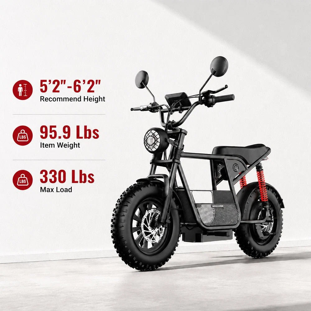 WindHorse D1 fat tire e-bike with 150 kg maximum load capacity