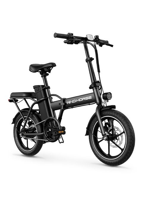 WindHorse W2A foldable two seater electric bike front three-quarter view