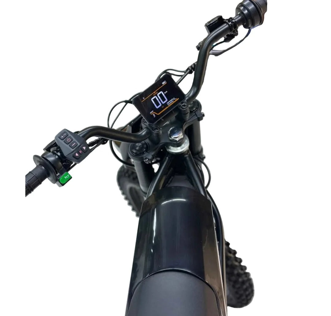 Kugoo Wish 02 Pro electric dirt bike handlebar with LED display and riding controls