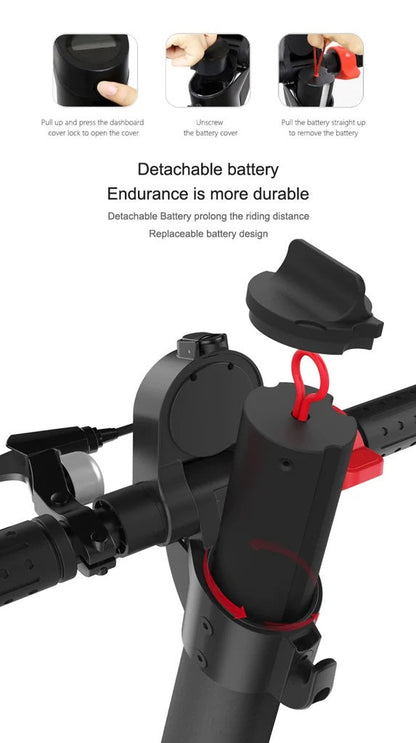 X7 electric scooter detachable lithium battery removal and charging design