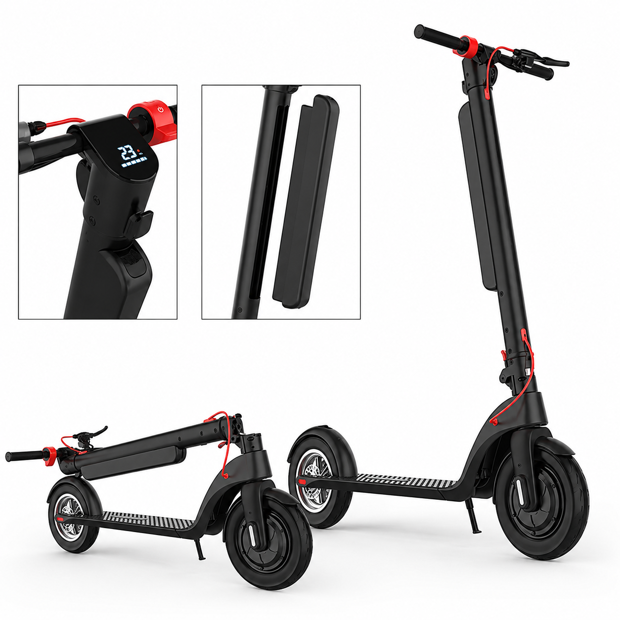 X8 Foldable E-Scooter with Detachable battery Foldable and detachable battery view