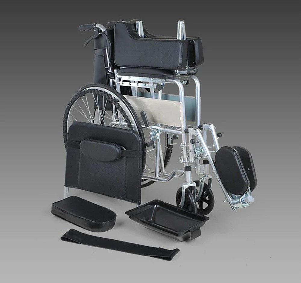 XT-D004 Manual Wheel Chair With Toilet Convenient, Folding View