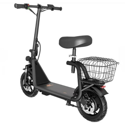Kugoo C1 Plus electric scooter with adjustable seat and rear luggage basket