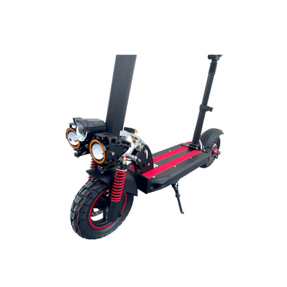 E10 Pro Foldable E-Scooter with Seat front suspension, LED lights and off-road tyre