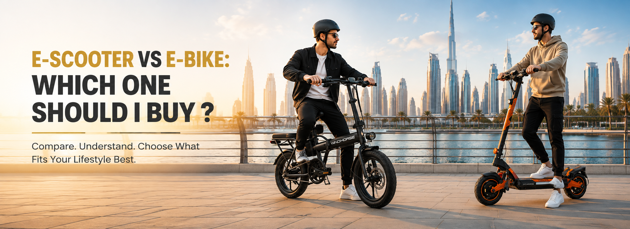 E-Scooter vs E-Bike: Which One Should You Buy? RockFlock electric mobility buying guide banner