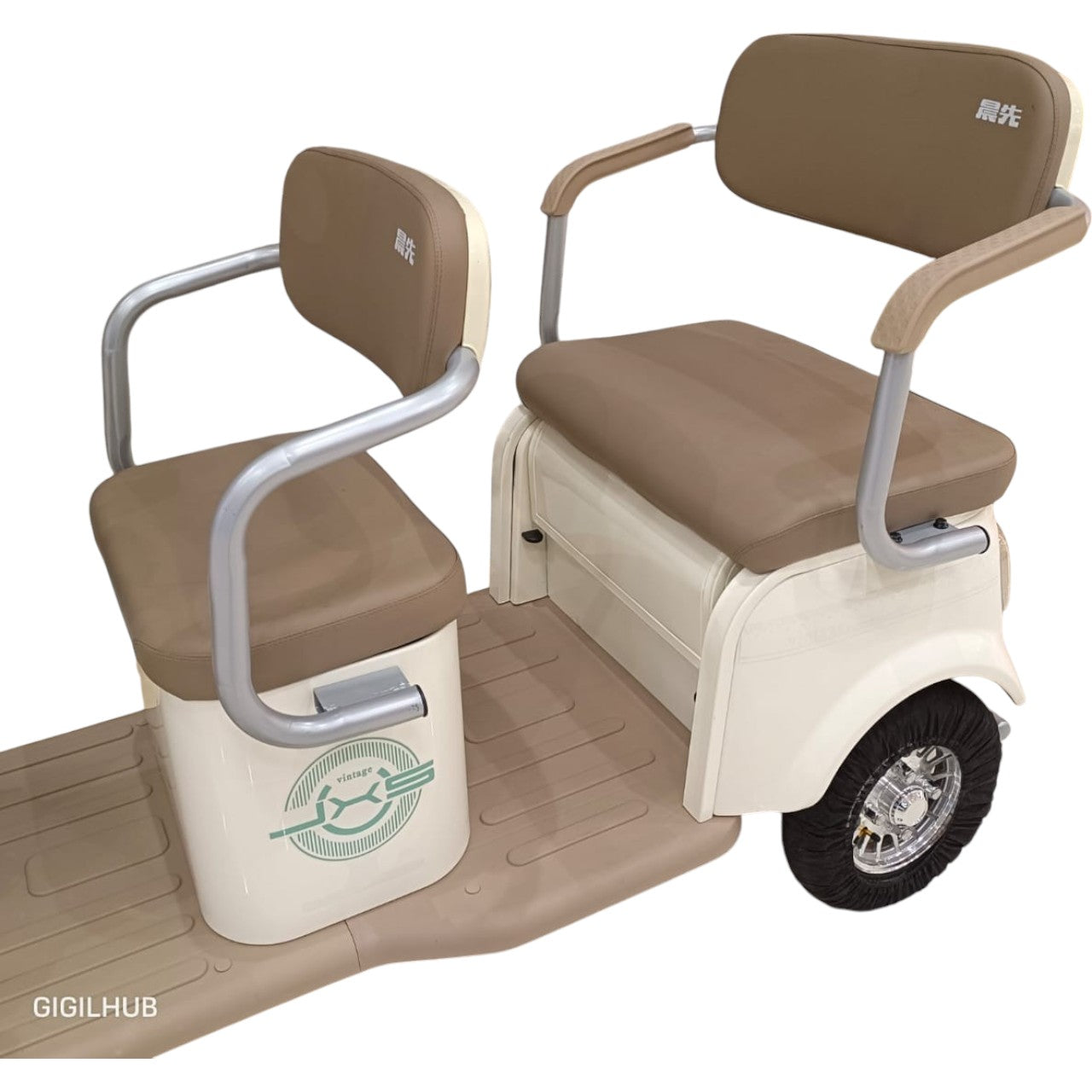 F7 Tri-Wheel Three Seater Panda Style Electric Golf Cart-GIGILHUB