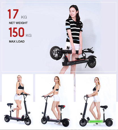 Winner Sky E10-T13 Plus E-Scooter foldable design, lightweight 20kg body and 150kg load capacity with removable seat