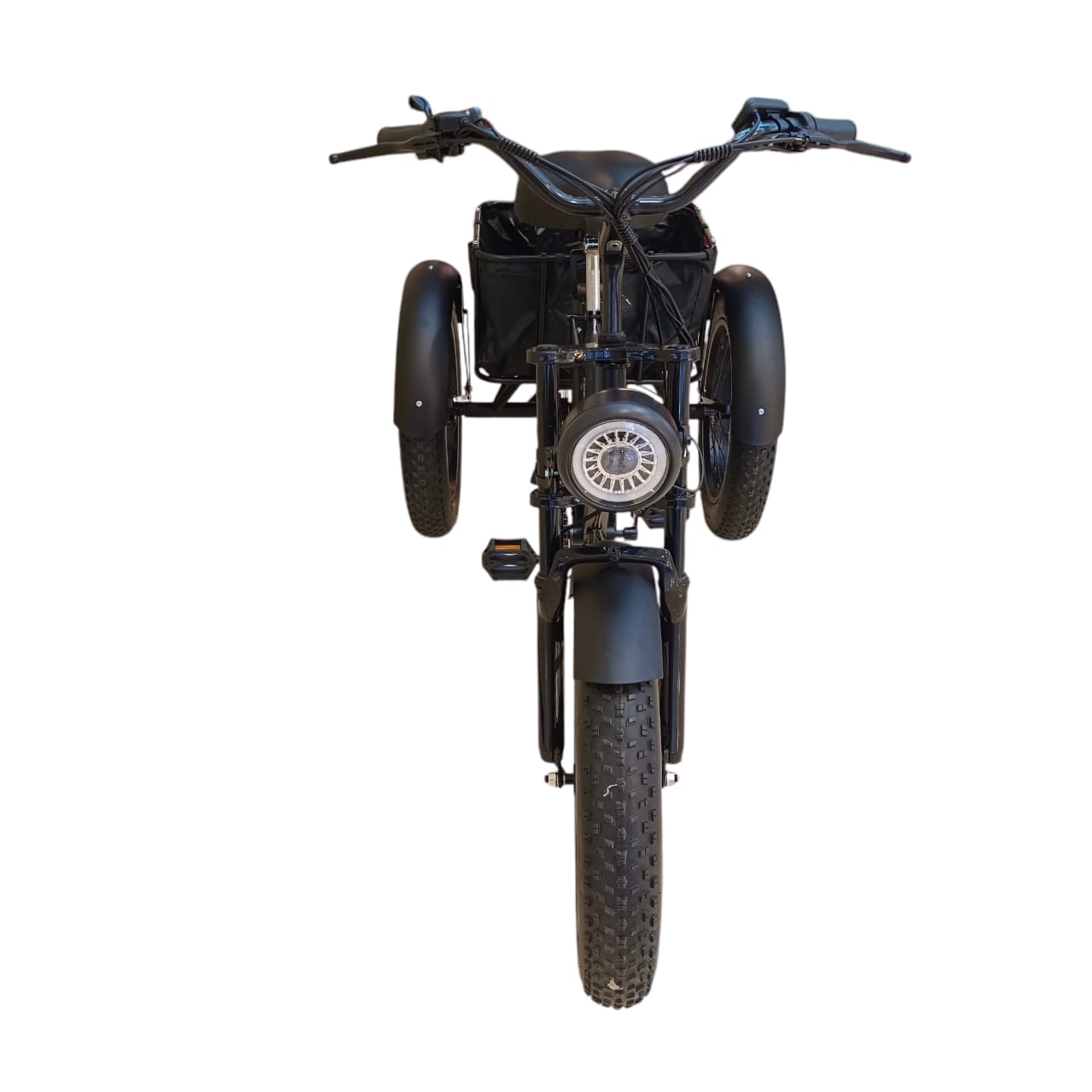 A3 tri-wheel electric bike narrow front view