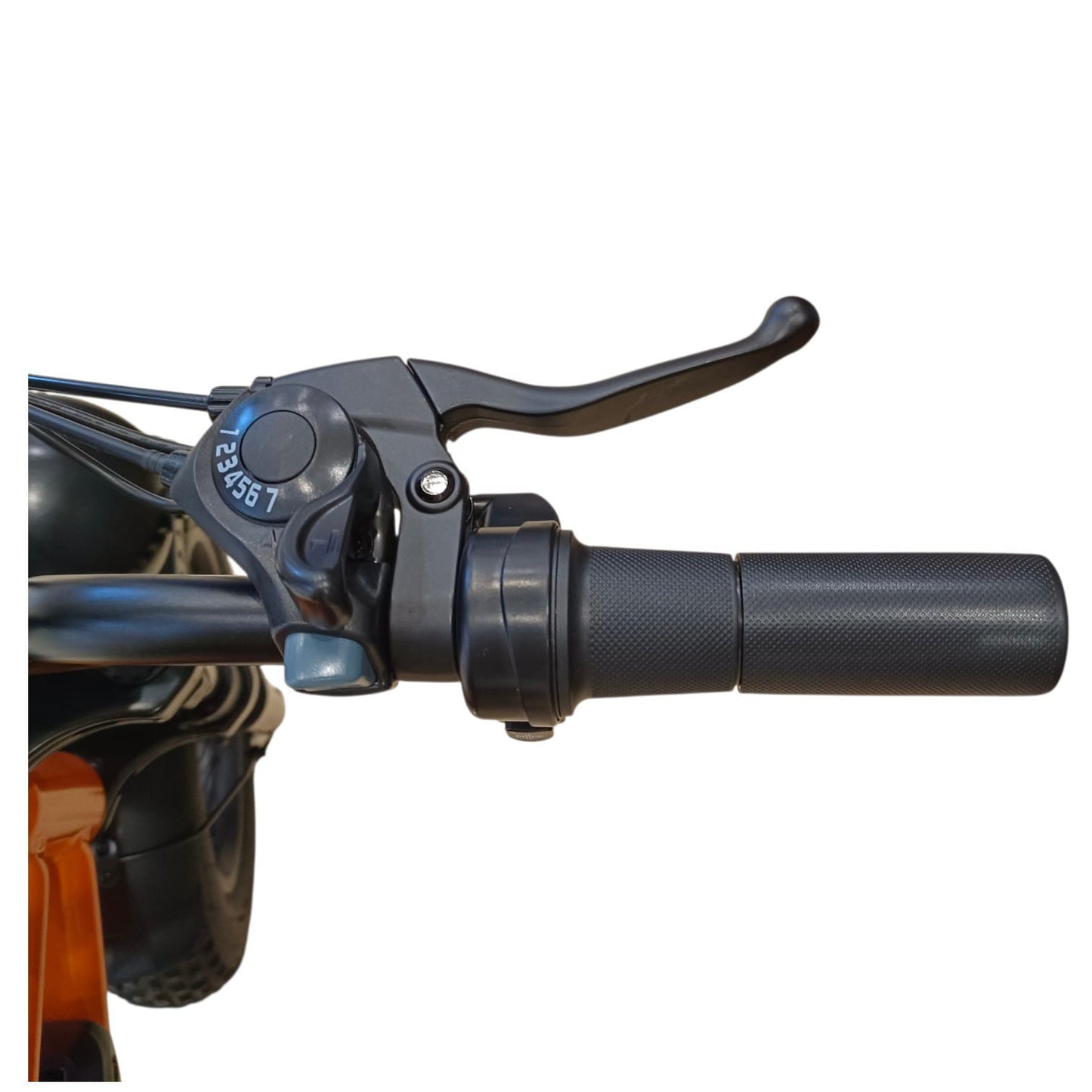 WindHorse V8 Mini right handlebar with 7-speed gear shifter, brake lever and throttle grip