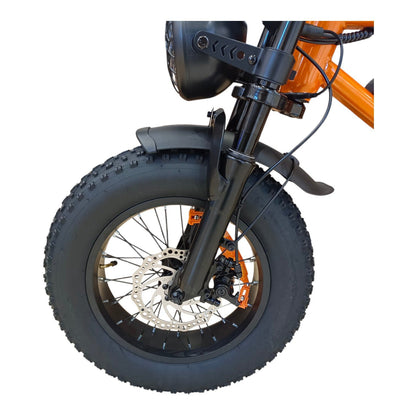 WindHorse V8 Mini front fat tire with disc brake, front suspension fork and mudguard