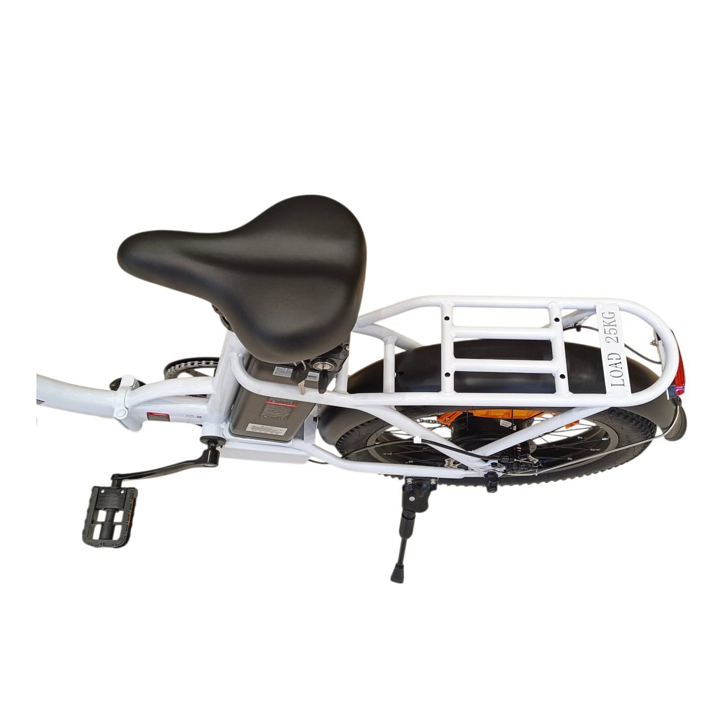 WindHorse W4B fat tire e-bike sturdy rear cargo rack and saddle