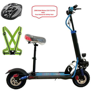 E10-T13 Pro Blue color with Helmet & Safety Vest Offer